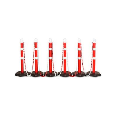 WIHEDÜ Absperrpfosten weiß/rot, 6 St. WIHEDÜ Absperrpfosten weiß/rot, 6 St.