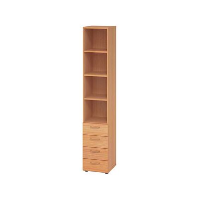Hammerbacher Regalschrank - Buche, 4 Fachböden, verstellbar, FSC Hammerbacher Regalschrank - Buche, 4 Fachböden, verstellbar, FSC