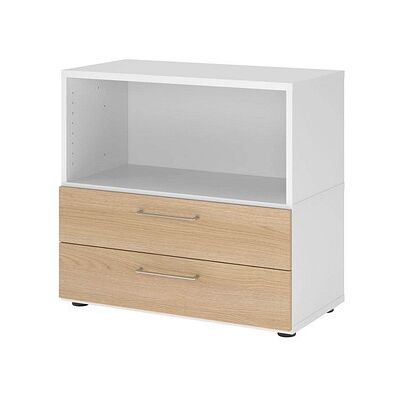hjh OFFICE PRO FlexWall Stauraum - Weiß / Eiche hjh OFFICE PRO FlexWall Stauraum - Weiß / Eiche