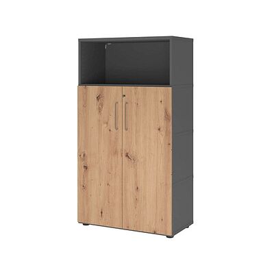 HAMMERBACHER Regalschrank FlexWall, VFW48T3KG/G/R/BS grafit, asteiche 80,0 x 40,0 x 145,0 cm, 1 St. HAMMERBACHER Regalschrank FlexWall, VFW48T3KG/G/R/BS grafit, asteiche 80,0 x 40,0 x 145,0 cm, 1 St.