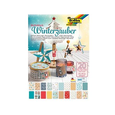 folia Motivblock Winterzauber farbsortiert 270 g/qm 1 Block folia Motivblock Winterzauber farbsortiert 270 g/qm 1 Block