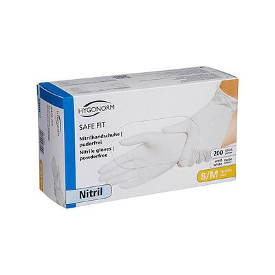 HYGONORM unisex Einmalhandschuhe SAFE FIT weiß Größe M, 200 St. HYGONORM unisex Einmalhandschuhe SAFE FIT weiß Größe M, 200 St.