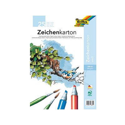 folia Tonpapier Zeichenkarton weiß 250 g/qm 25 St. folia Tonpapier Zeichenkarton weiß 250 g/qm 25 St.