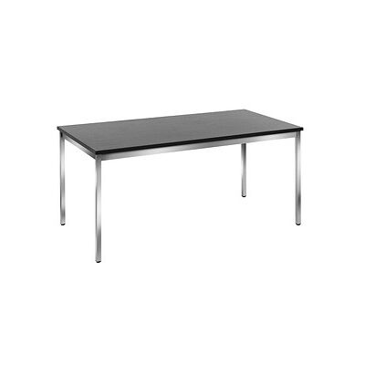 SODEMATUB Mehrzwecktisch esche-schwarz rechteckig, Vierkantrohr chrom, 160,0 x 80,0 x 74,0 cm SODEMATUB Mehrzwecktisch esche-schwarz rechteckig, Vierkantrohr chrom, 160,0 x 80,0 x 74,0 cm