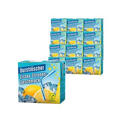 DURSTLÖSCHER Eistee Zitrone Fruchtsaftgetränk 12x 0,5 l DURSTLÖSCHER Eistee Zitrone Fruchtsaftgetränk 12x 0,5 l
