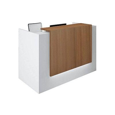 Quadrifoglio Empfangstheke gerade, weiß, nussbaum 166,0 x 88,0 x 113,0 cm Quadrifoglio Empfangstheke gerade, weiß, nussbaum 166,0 x 88,0 x 113,0 cm