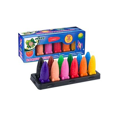 JOLLY Rocket Wachsmalstifte - 12 Farben - Kreativkunstset JOLLY Rocket Wachsmalstifte - 12 Farben - Kreativkunstset