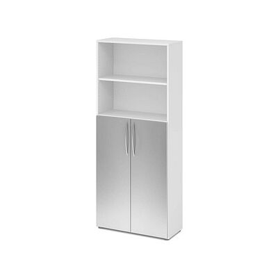 HAMMERBACHER Regalschrank 4770, V4770/W/S/BM weiß, silber 80,0 x 34,6 x 188,0 cm, 1 St. HAMMERBACHER Regalschrank 4770, V4770/W/S/BM weiß, silber 80,0 x 34,6 x 188,0 cm, 1 St.