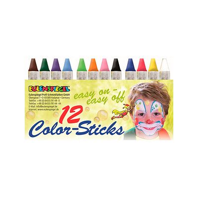 EULENSPIEGEL™ Color-Sticks Kinderschmink-Set farbsortiert, 12 St. EULENSPIEGEL™ Color-Sticks Kinderschmink-Set farbsortiert, 12 St.