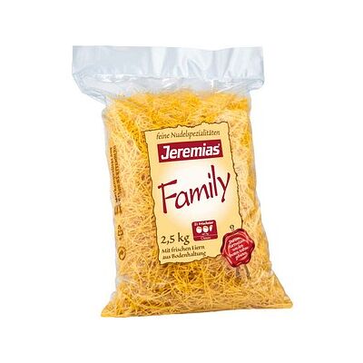 Jeremias® Family Suppen-Nudeln 2mm 2,5 kg, 1 St. Jeremias® Family Suppen-Nudeln 2mm 2,5 kg, 1 St.