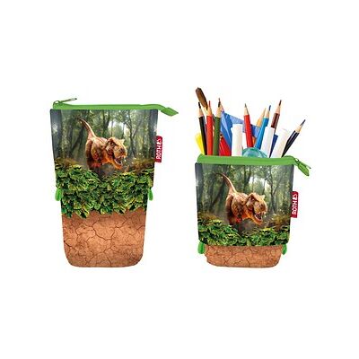 ROTH T-Rex Welt Grünes/Braunes Federmäppchen - Schulaccessoire ROTH T-Rex Welt Grünes/Braunes Federmäppchen - Schulaccessoire