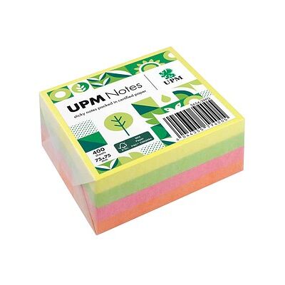 UPM Notes Brilliantmix Haftnotizen doppelte Haftung farbsortiert, 1 Würfel UPM Notes Brilliantmix Haftnotizen doppelte Haftung farbsortiert, 1 Würfel