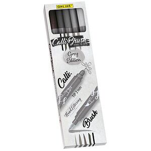 ONLINE® Calli.Brush Double Grey Brush-Pens farbsortiert, 5 St. ONLINE® Calli.Brush Double Grey Brush-Pens farbsortiert, 5 St.
