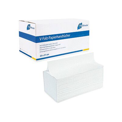 Meditrade® Papierhandtücher 6721 Zick-Zack-Falzung 2-lagig 3.150 St. Meditrade® Papierhandtücher 6721 Zick-Zack-Falzung 2-lagig 3.150 St.