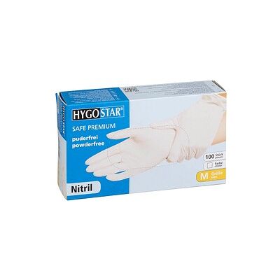 HYGOSTAR unisex Einmalhandschuhe SAFE PREMIUM weiß Größe M, 100 St. HYGOSTAR unisex Einmalhandschuhe SAFE PREMIUM weiß Größe M, 100 St.