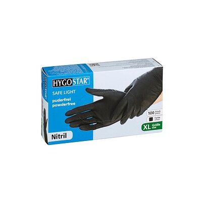 HYGOSTAR unisex Einmalhandschuhe SAFE LIGHT schwarz Größe XL, 100 St. HYGOSTAR unisex Einmalhandschuhe SAFE LIGHT schwarz Größe XL, 100 St.