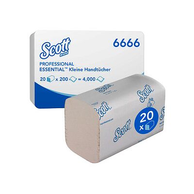 Scott® Papierhandtücher 6666 Essential Interfold-Falzung 2-lagig 4.000 Tücher Scott® Papierhandtücher 6666 Essential Interfold-Falzung 2-lagig 4.000 Tücher