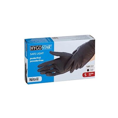HYGOSTAR unisex Einmalhandschuhe SAFE LIGHT schwarz Größe S, 100 St. HYGOSTAR unisex Einmalhandschuhe SAFE LIGHT schwarz Größe S, 100 St.