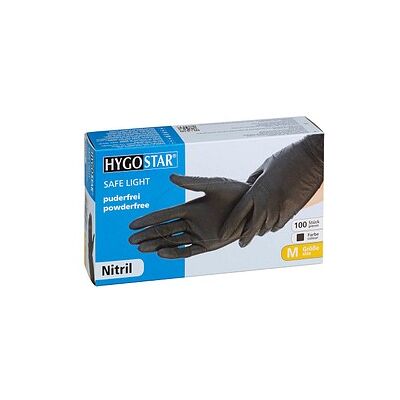 HYGOSTAR unisex Einmalhandschuhe SAFE LIGHT schwarz Größe M, 100 St. HYGOSTAR unisex Einmalhandschuhe SAFE LIGHT schwarz Größe M, 100 St.