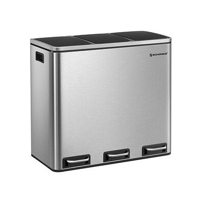 SONGMICS Mülltrenner 3x 18,0 l silber, 1 St. SONGMICS Mülltrenner 3x 18,0 l silber, 1 St.