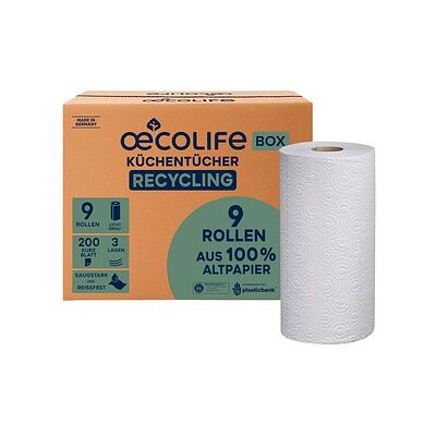 FRIPA Küchenrollen OECOLIFE 3-lagig, 9 Rollen FRIPA Küchenrollen OECOLIFE 3-lagig, 9 Rollen