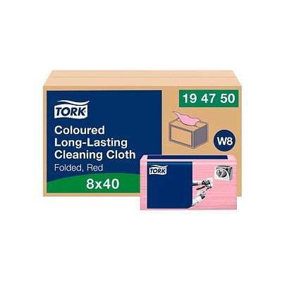 TORK trockene Reinigungstücher Premium W8 1-lagig rot, 320 Tücher TORK trockene Reinigungstücher Premium W8 1-lagig rot, 320 Tücher