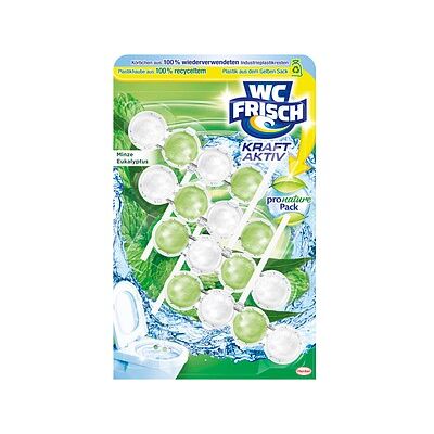 WC FRISCH KRAFT AKTIV pro nature WC-Duftspüler Minze Eukalyptus, 4x 50,0 g WC FRISCH KRAFT AKTIV pro nature WC-Duftspüler Minze Eukalyptus, 4x 50,0 g