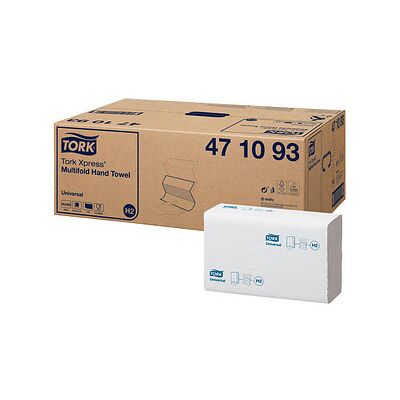 TORK Papierhandtücher 471093 Xpress® H2 Universal Interfold-Falzung 1-lagig 5.000 Tücher TORK Papierhandtücher 471093 Xpress® H2 Universal Interfold-Falzung 1-lagig 5.000 Tücher