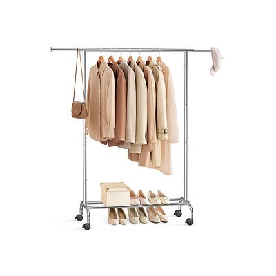 SONGMICS Rollgarderobe silber Metall 83,0 - 120,0 x 156,0 cm, 1 St. SONGMICS Rollgarderobe silber Metall 83,0 - 120,0 x 156,0 cm, 1 St.
