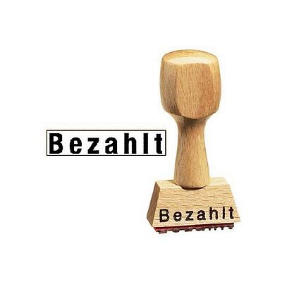 Neutral Textstempel "Bezahlt" ohne Logo, 1 St. Neutral Textstempel "Bezahlt" ohne Logo, 1 St.