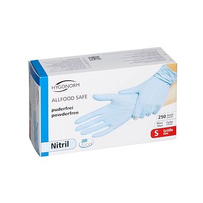 Hygonorm Nitrilhansker Allfood Safe - SFM-26164, Größe S, Blau Hygonorm Nitrilhansker Allfood Safe - SFM-26164, Größe S, Blau