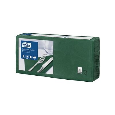 TORK Servietten Soft dunkelgrün 3-lagig 32,6 x 33,0 cm, 150 St. TORK Servietten Soft dunkelgrün 3-lagig 32,6 x 33,0 cm, 150 St.