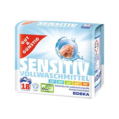 GUT&GÜNSTIG SENSITIV Waschmittel Pulver, 1,22 kg GUT&GÜNSTIG SENSITIV Waschmittel Pulver, 1,22 kg