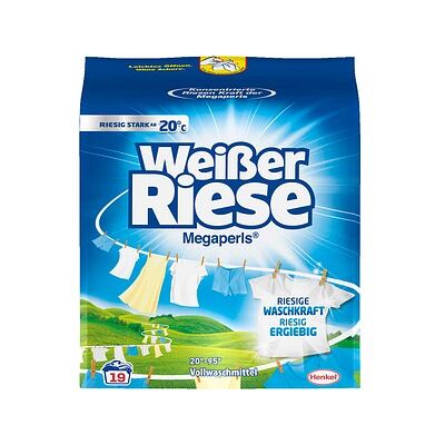 Weißer Riese Megaperls Waschmittel Pulver, 1,14 kg Weißer Riese Megaperls Waschmittel Pulver, 1,14 kg