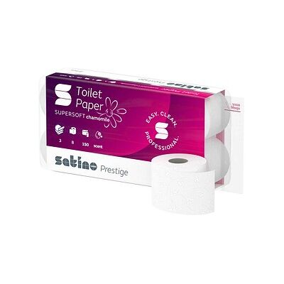 Satino Toilettenpapier prestige Kamille 3-lagig, 8 Rollen Satino Toilettenpapier prestige Kamille 3-lagig, 8 Rollen
