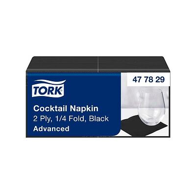 TORK Servietten Cocktail Advanced schwarz 2-lagig 23,8 x 23,8 cm, 200 St. TORK Servietten Cocktail Advanced schwarz 2-lagig 23,8 x 23,8 cm, 200 St.