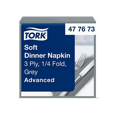 TORK Servietten Soft Dinner Advanced grau 3-lagig 39,0 x 39,5 cm, 100 St. TORK Servietten Soft Dinner Advanced grau 3-lagig 39,0 x 39,5 cm, 100 St.