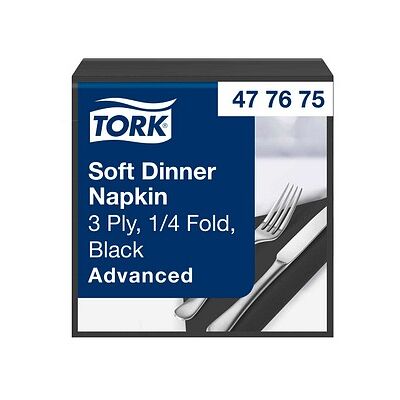 TORK Servietten Soft Dinner Advanced schwarz 3-lagig 39,0 x 39,5 cm, 100 St. TORK Servietten Soft Dinner Advanced schwarz 3-lagig 39,0 x 39,5 cm, 100 St.