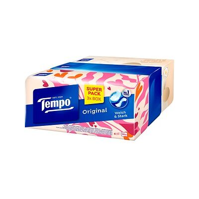 Tempo Taschentücherbox Original 4-lagig weiß, 3x 100 Tücher Tempo Taschentücherbox Original 4-lagig weiß, 3x 100 Tücher