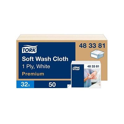 TORK Waschtücher weich Premium 1-lagig weiß, 1.600 Tücher TORK Waschtücher weich Premium 1-lagig weiß, 1.600 Tücher