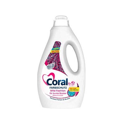 Coral FARBSCHUTZ Wild Fashion Waschmittel flüssig, 1,3 l Coral FARBSCHUTZ Wild Fashion Waschmittel flüssig, 1,3 l
