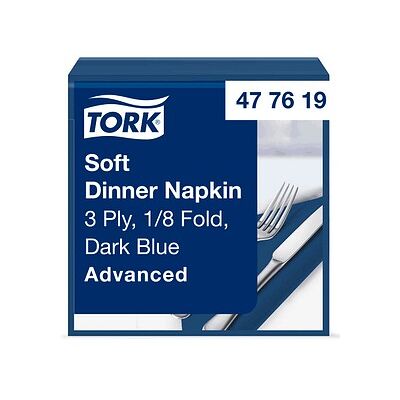 TORK Servietten Soft Dinner Advanced dunkelblau 3-lagig 39,0 x 39,5 cm, 100 St. TORK Servietten Soft Dinner Advanced dunkelblau 3-lagig 39,0 x 39,5 cm, 100 St.