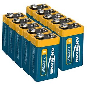 ANSMANN Batterien X-POWER Alkali-Mangan E-Block 9,0 V, 10 St. ANSMANN Batterien X-POWER Alkali-Mangan E-Block 9,0 V, 10 St.