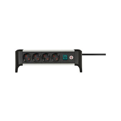 brennenstuhl Alu-Office-Line 4-fach Steckdosenleiste mit Schalter 1,8 m schwarz brennenstuhl Alu-Office-Line 4-fach Steckdosenleiste mit Schalter 1,8 m schwarz