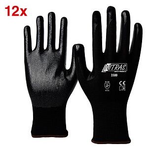 NITRAS SAFETY unisex Arbeitshandschuhe 3500 schwarz Größe 11, 12 Paar NITRAS SAFETY unisex Arbeitshandschuhe 3500 schwarz Größe 11, 12 Paar