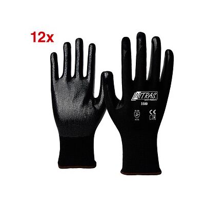 NITRAS SAFETY unisex Arbeitshandschuhe 3500 schwarz Größe 6, 12 Paar NITRAS SAFETY unisex Arbeitshandschuhe 3500 schwarz Größe 6, 12 Paar