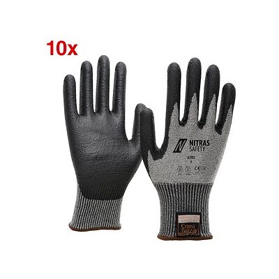 NITRAS SAFETY unisex Schnittschutzhandschuhe 6705 grau Größe 6, 10 Paar NITRAS SAFETY unisex Schnittschutzhandschuhe 6705 grau Größe 6, 10 Paar