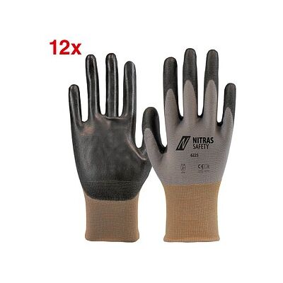 NITRAS SAFETY unisex Arbeitshandschuhe 6225 grau Größe 6, 12 Paar NITRAS SAFETY unisex Arbeitshandschuhe 6225 grau Größe 6, 12 Paar