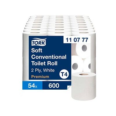 TORK Toilettenpapier Soft T4 Premium 2-lagig, 54 Rollen TORK Toilettenpapier Soft T4 Premium 2-lagig, 54 Rollen