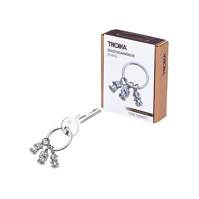 TROIKA® Schlüsselanhänger THREE MONKEYS silber TROIKA® Schlüsselanhänger THREE MONKEYS silber